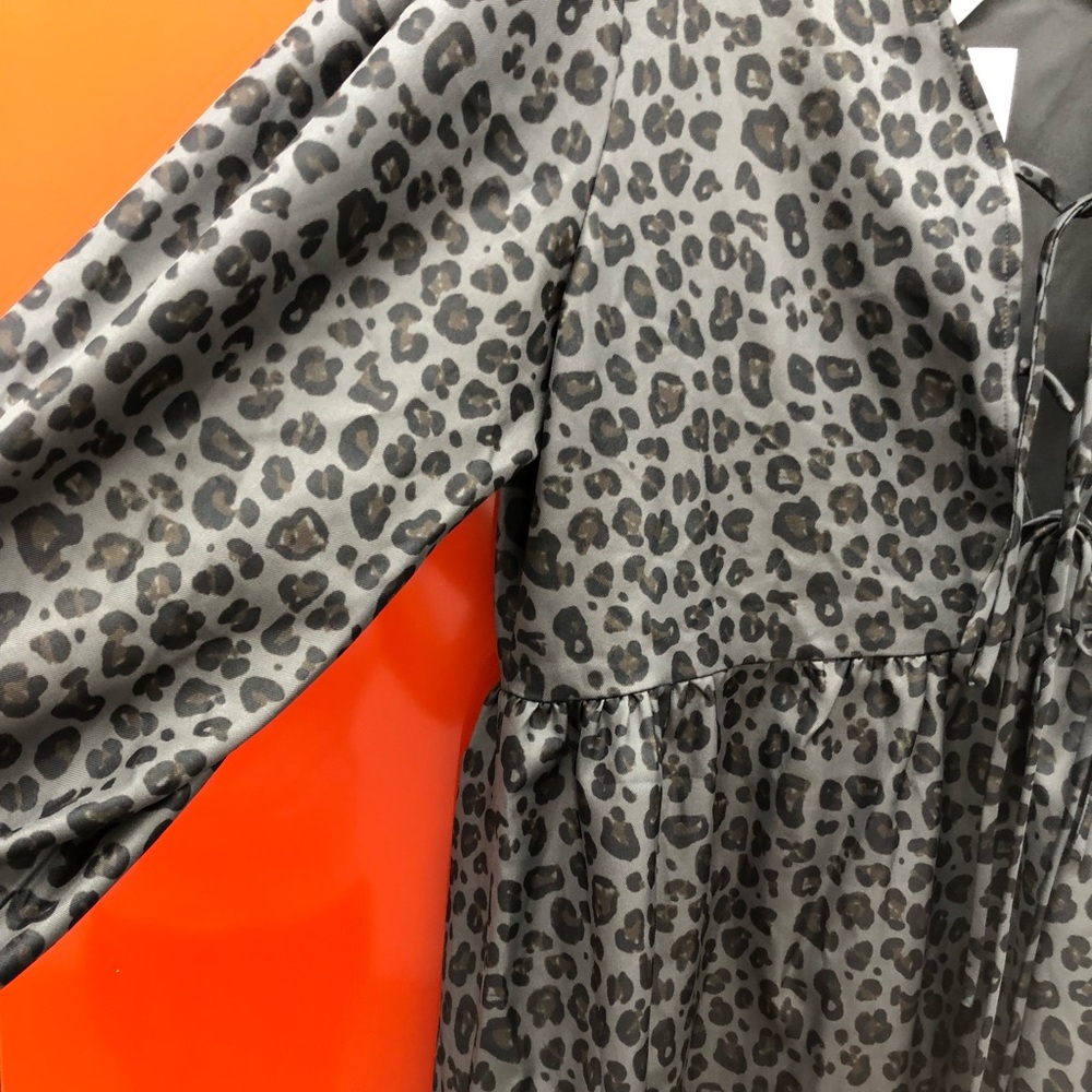 Glamorous Curve Gray Leopard Print Dress Size 14